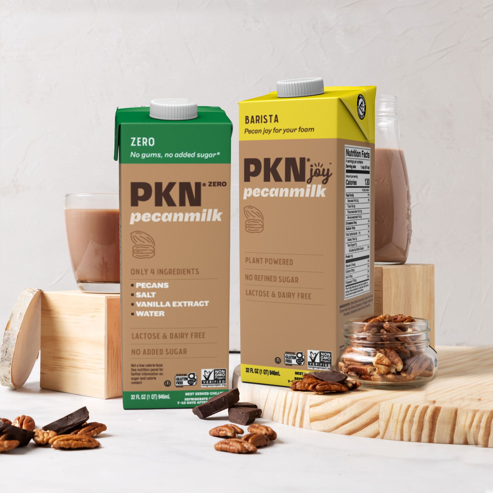 PKN Pecan Milk Sampler: Includes One of Each (PKNjoy™ Barista and PKN Zero) 32oz